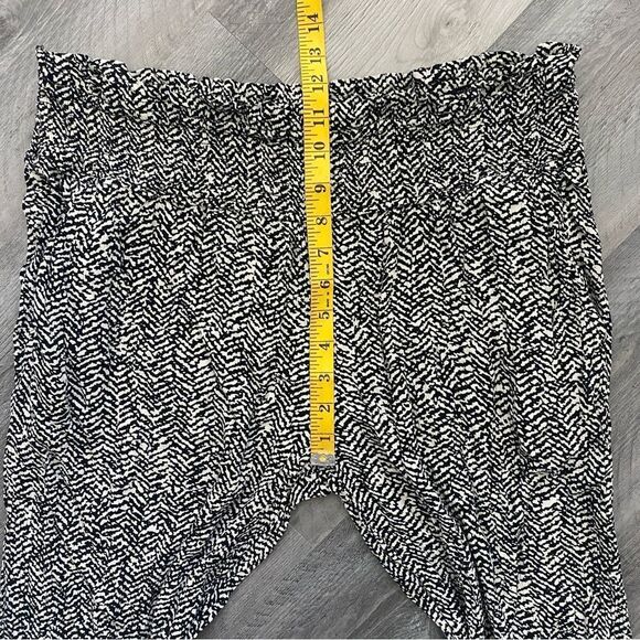 Three Dots Wide Leg Pants Chevron Black Cream XL Flowy - Picture 11 of 13